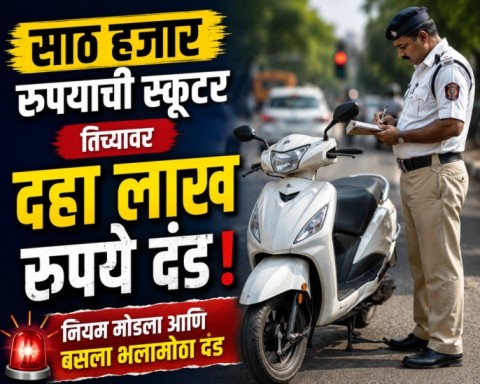 60 हजारांची स्कूटर 10 लाखांचा दंड 